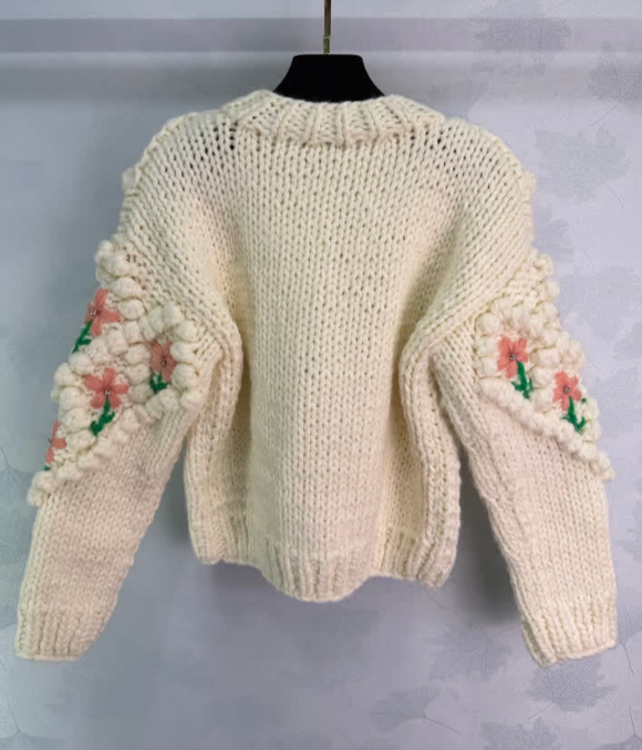 Chanel Knitted Cashmere Embroidered Flower - Image 2